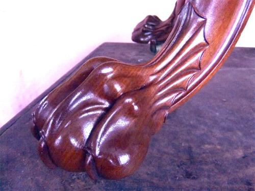 Foot detail on Gillows Pier table believed to be carved by Henry Gibson