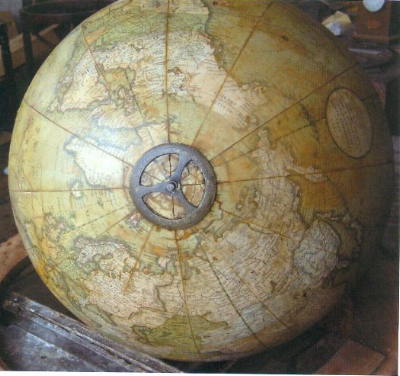 Area on globe after cleaning